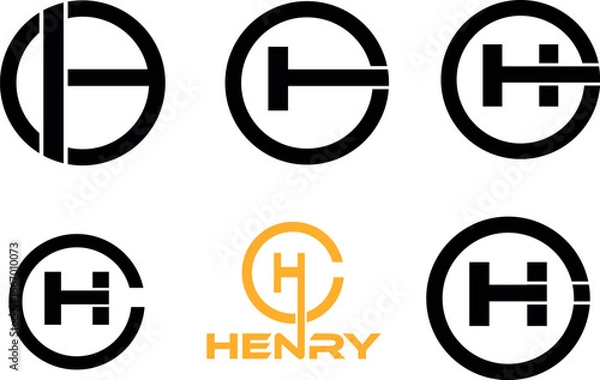 Fototapeta H shape design logo vector