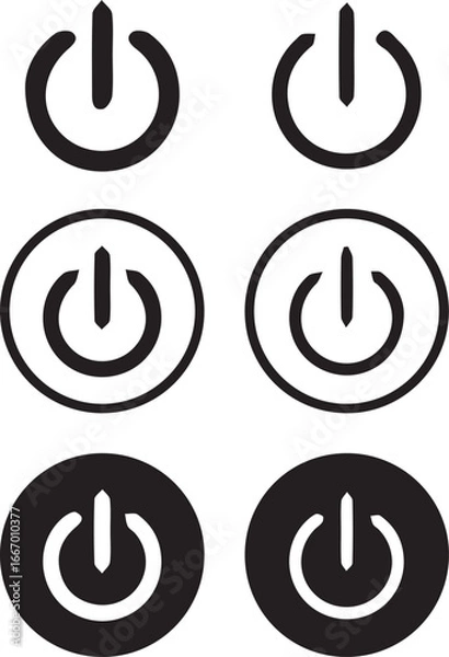 Fototapeta Power button vector shape 