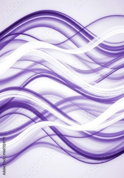 Fototapeta Abstract wavy lines in purple and white