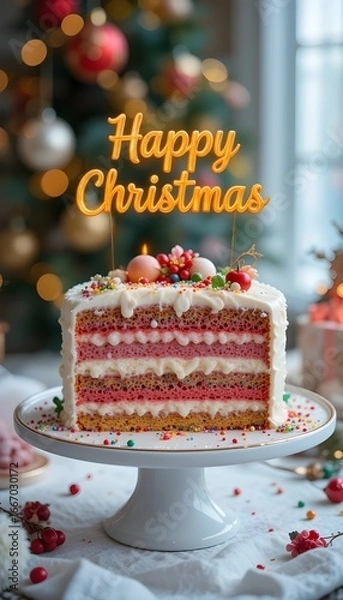 Obraz Happy Christmas cake 
