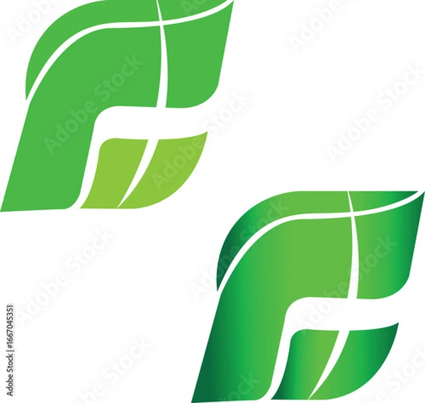 Fototapeta F leaf vector design logo