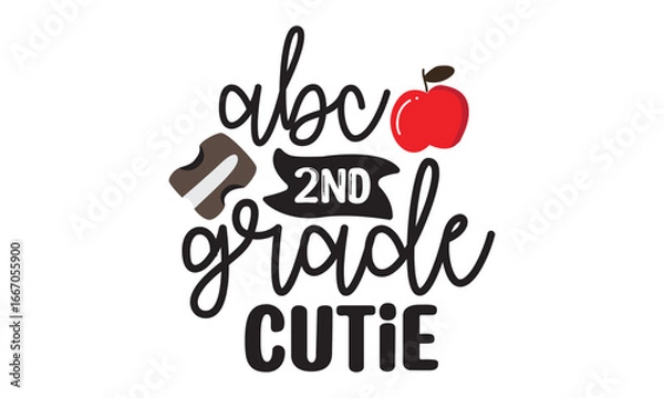 Obraz Abc 2nd Grade Cutie Back to School T Shirt Design, EPS File 