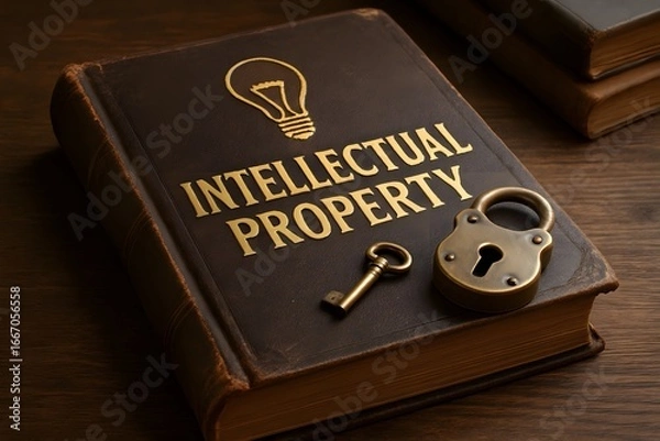 Fototapeta Intellectual Property Protection With Lock and Key