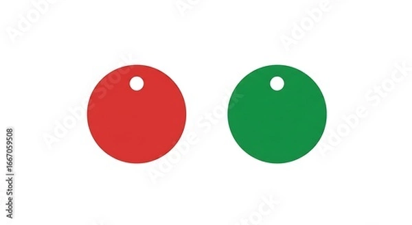 Fototapeta Flat icon of a Christmas tag label with string hole, isolated on white background