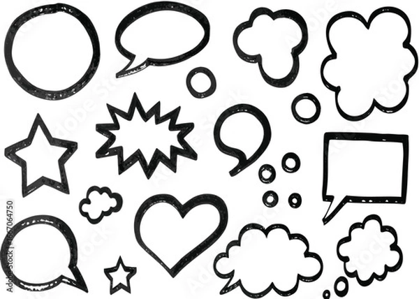 Fototapeta set of comic speech bubbles