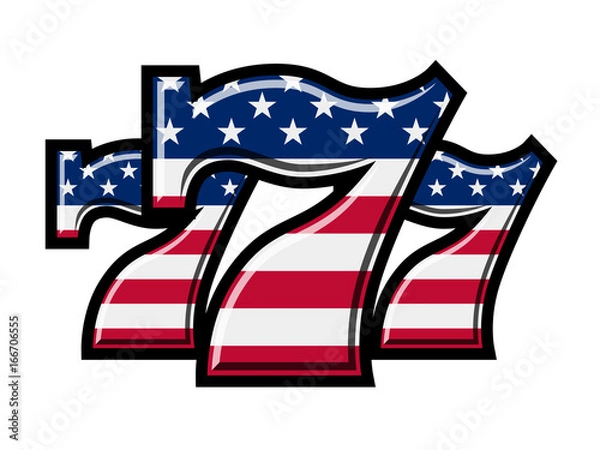 Obraz Triple Lucky Stars and Strips Sevens vector illustration