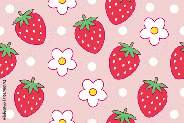 Fototapeta strawberry seamless pattern