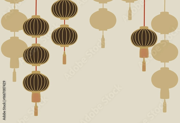 Obraz  Illustration for Asian-style lantern background