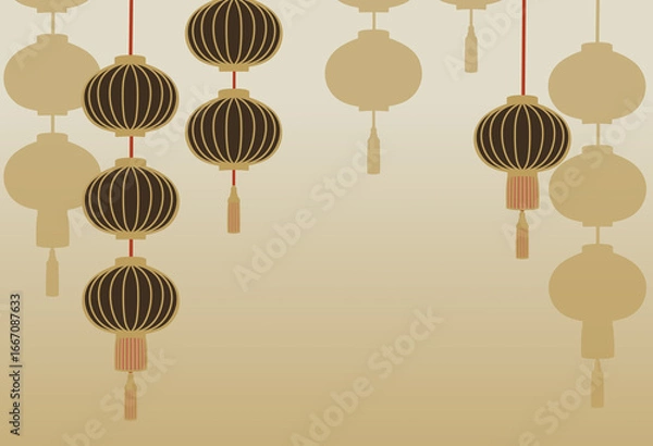 Obraz  Illustration for Asian-style lantern background