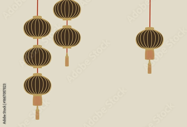 Obraz  Illustration for Asian-style lantern background