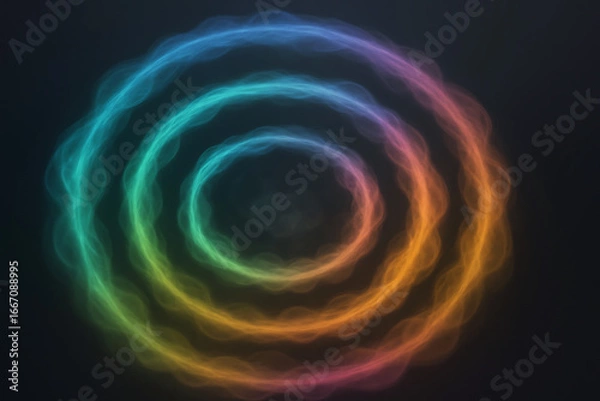 Obraz Vibrant rainbow swirls of light on a dark background