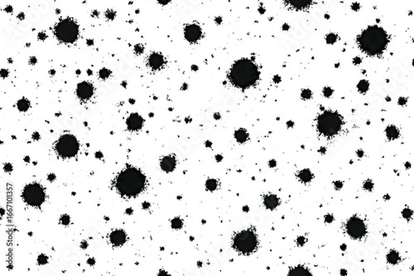 Obraz Abstract black ink splatters on a clean white background