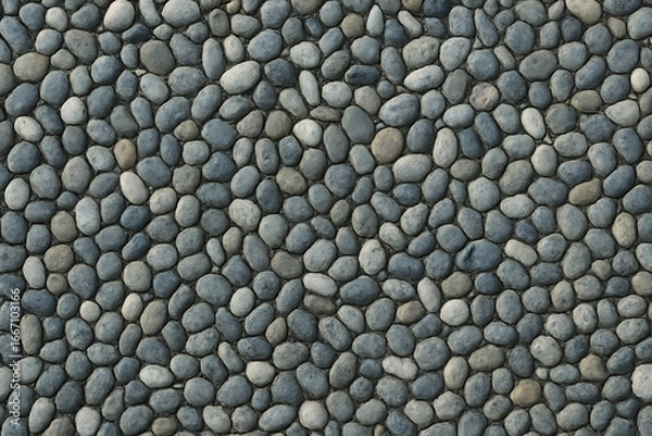 Obraz Close up view of a textured surface made of small rounded pebbles