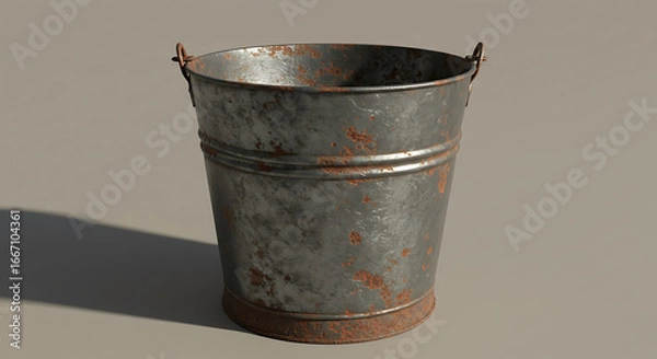 Obraz A Distressed Metal Bucket with Subtle Rust