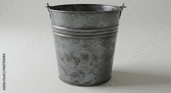 Obraz A Distressed Metal Bucket, Minimalist Composition