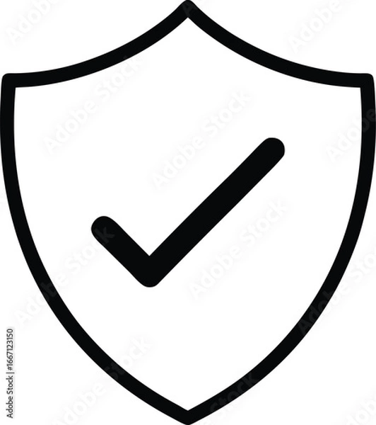 Fototapeta Verified Shield Icon for Security, Trust, and Protection