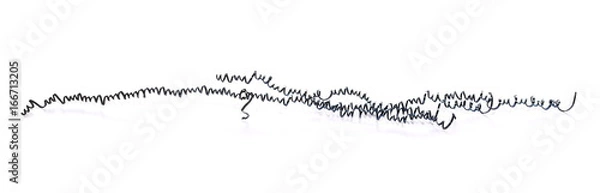 Fototapeta pile scrap metal shavings isolated on white background, texture