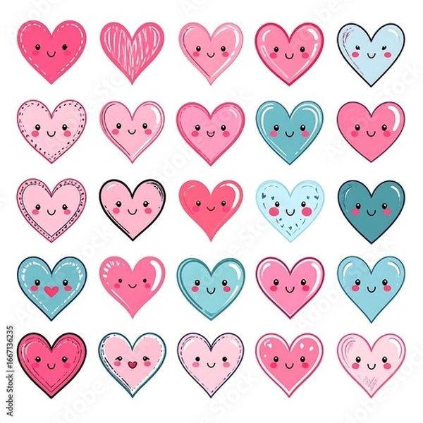 Obraz Cute hearts collection