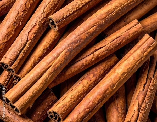 Fototapeta Aromatic Cinnamon Sticks Closeup.