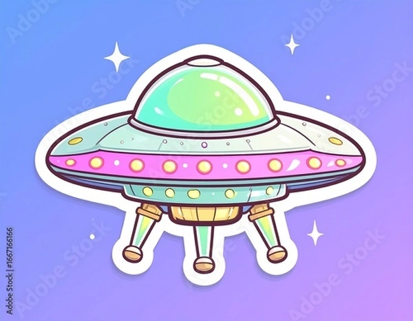 Obraz Cute UFO sticker design