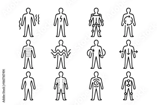 Fototapeta Charge icons voltage path body vector icon limbs graph pattern pulse flow