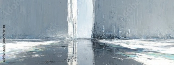 Obraz Abstract Grey Landscape with Reflections and Light