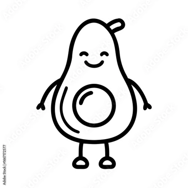Fototapeta Avocado Mascot. Healthy lifestyle icon for kids and classrooms