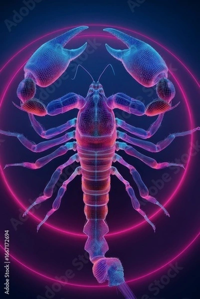 Obraz Futuristic Digital Lobster with Neon Glow Design