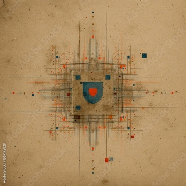 Obraz Abstract Geometric Design with Textured Background