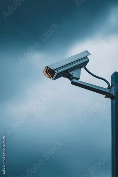 Obraz Surveillance Camera Against Dramatic Cloudy Sky