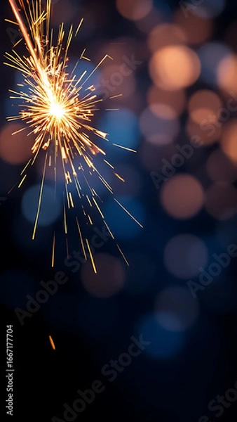 Fototapeta Captivating Sparkler Display on a Festive Backdrop A Symphony of Light and Celebration