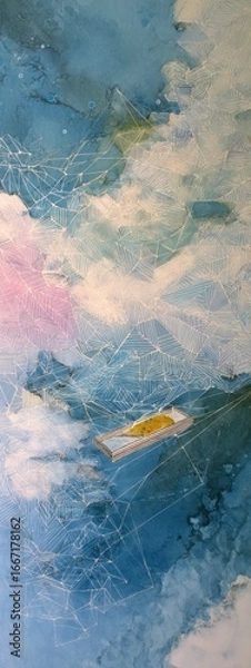 Obraz Abstract Blue Sky Art with Textured Cloud Design