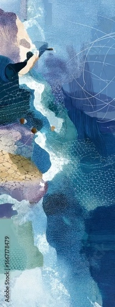 Obraz Abstract Oceanic Landscape with Textures and Colors