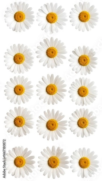 Fototapeta Daisies in a grid pattern