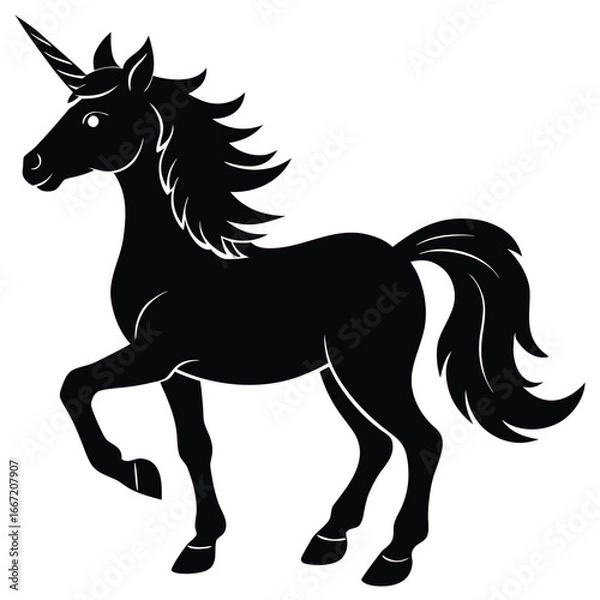 Fototapeta unicorn silhouette vector art design