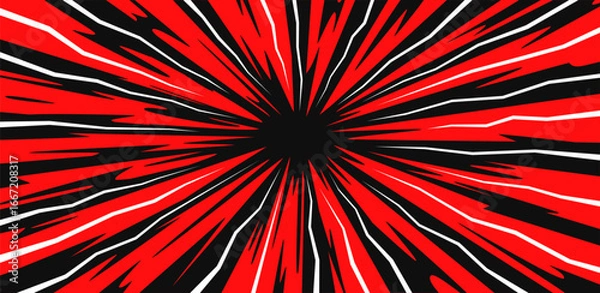 Obraz Explosion effect background. Anime style attack impact explosion effect background. Abstract comic book flash explosion blast radial lines. Vector illustration.
