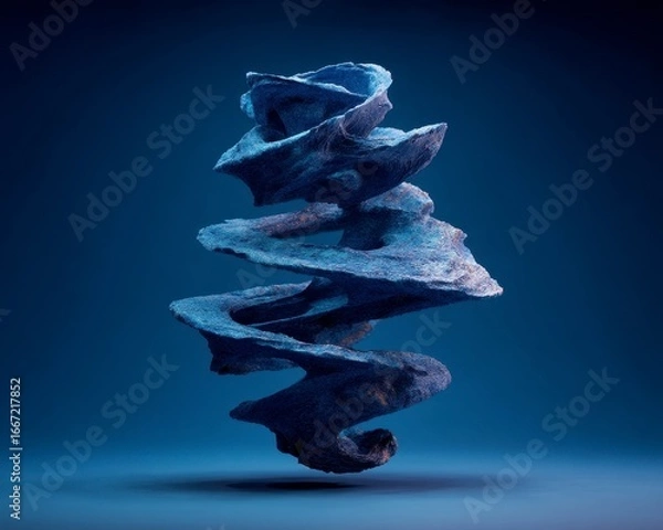 Obraz Abstract Sculpture in Dark Blue Background