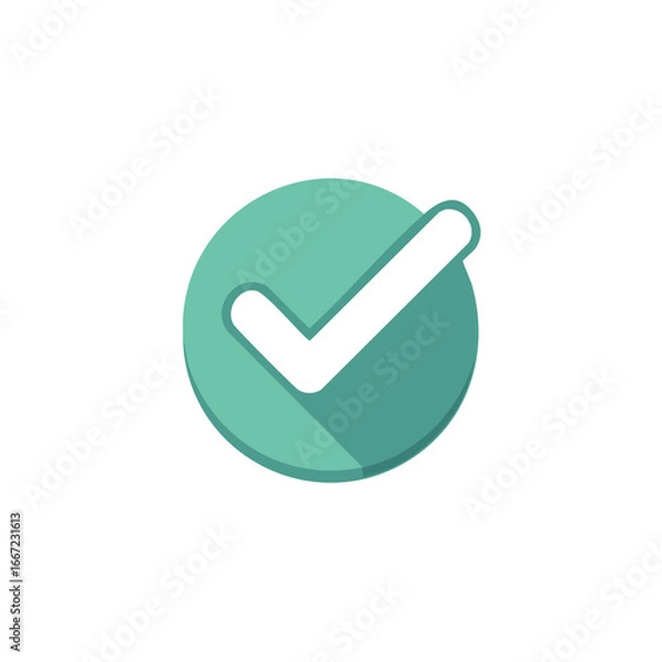 Fototapeta Green checkmark icon inside a circle symbolizing approval confirmation and success