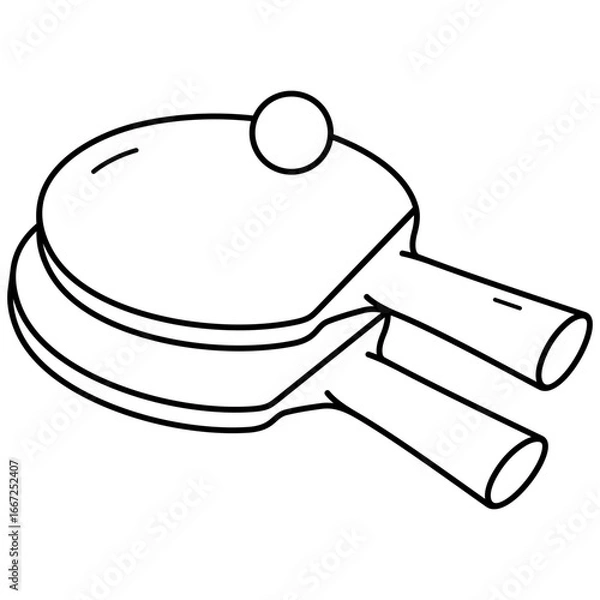 Fototapeta Table tennis rackets. Vector outline icon.