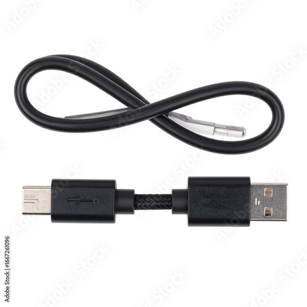Fototapeta Black USB cable