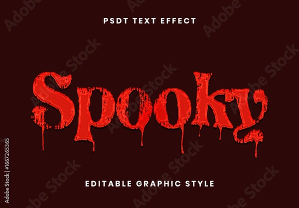 Fototapeta Red Halloween Font Spooky Dripping Blood Text Effect