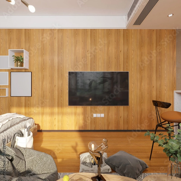 Fototapeta 3d render modern bedroom