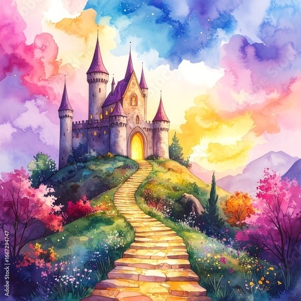 Obraz Enchanting castle on a hill