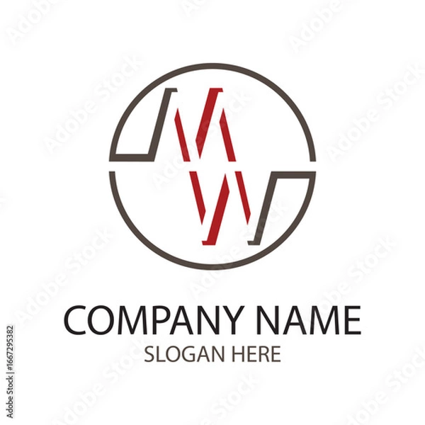 Fototapeta MW logo design template on white background