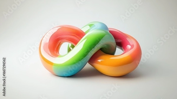 Obraz Abstract colorful knot, glossy, vibrant