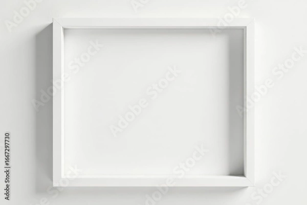 Fototapeta Clean white picture frame isolated on white background, gallery, wall decor, classic