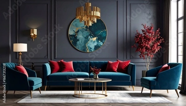 Fototapeta Luxurious living room interior