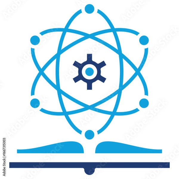 Fototapeta Composition Flat Blue Icon