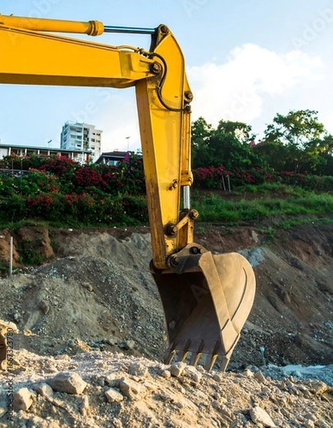 Obraz Excavator arm on construction site