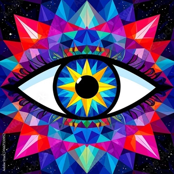 Obraz Eye in geometric pattern
